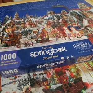 Springbok North Pole Series Vintage 1,000 Piece Christmas Holiday Jigsaw Puzzle